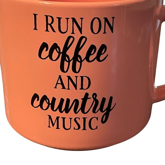 Threshold I Run On Coffee And Country Music Coffee Mug - Picture 2 of 5